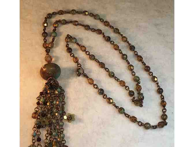 Czech Glass and Turquoise Beaded Necklace