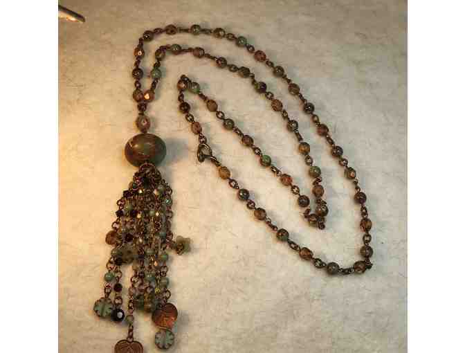 Czech Glass and Turquoise Beaded Necklace