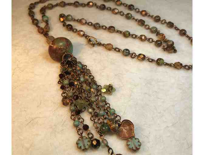 Czech Glass and Turquoise Beaded Necklace