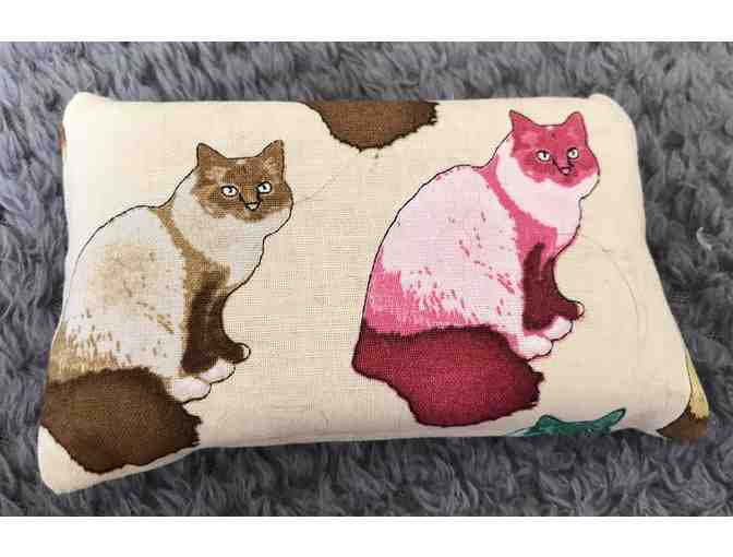 Tissue Holder - Cream/Cats with Pink Trim