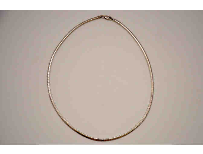 Sterling Silver Omega Chain Necklace 16'