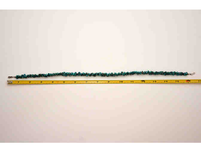 Turquoise Irregular Stone Beaded Necklace 16'