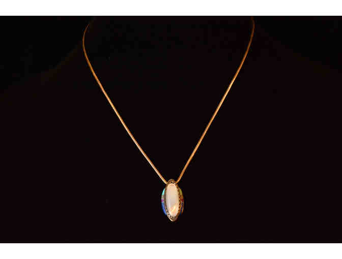 Sterling Silver Necklace with Semiprecious Stone Pendant 18'