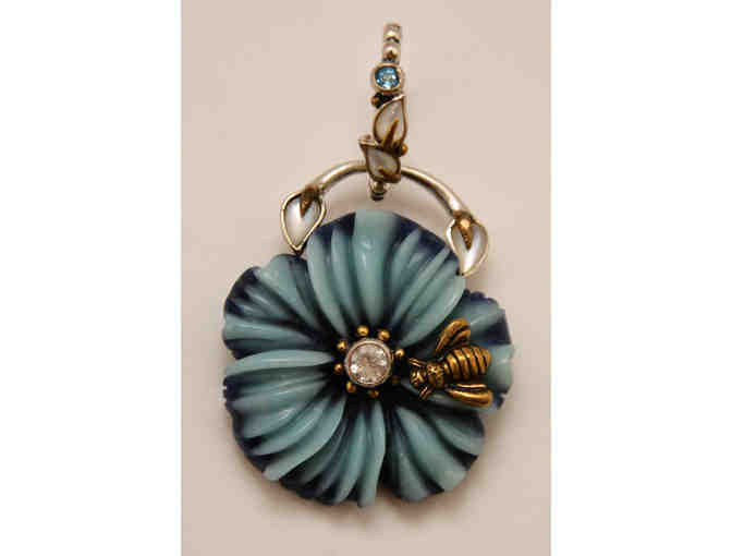 Sterling Silver Flower & Bee Pendant