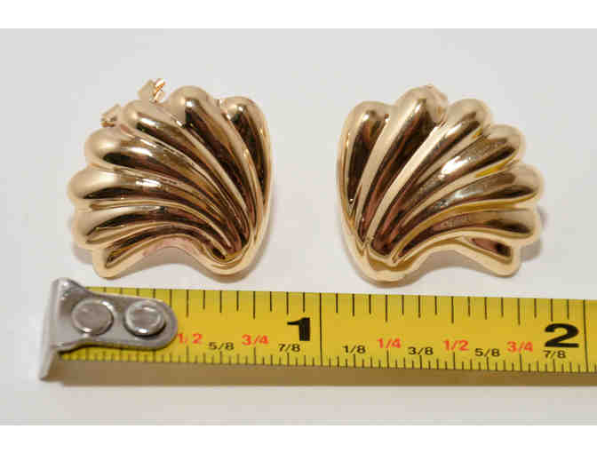 14K Gold Shell Earrings