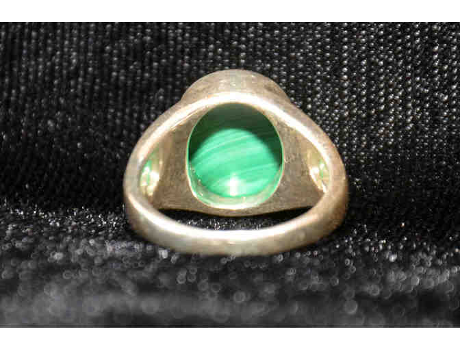 Sterling Silver Ring with Opal, Malachite, Onyx - Size 6