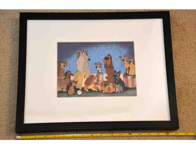Matted/Framed Print of the Cast of Lady and the Tramp