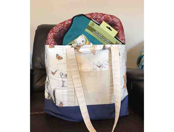 Canvas Cat Tote and Cat Goodies