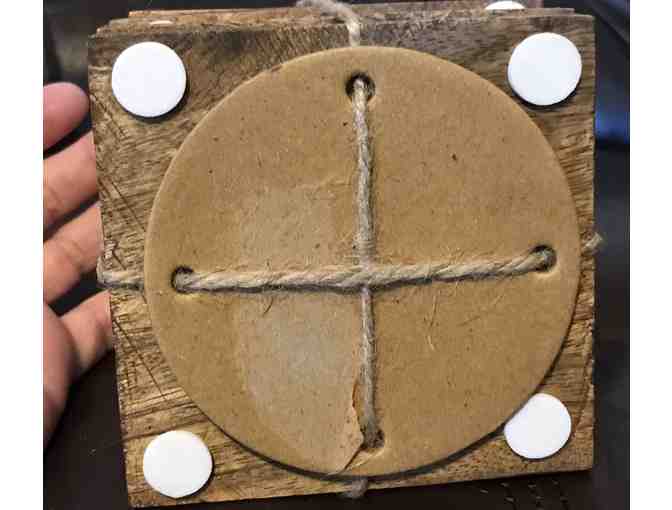 Natural Wood Coasters - Set of 4 Made in India