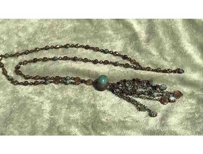 Czech Glass and Turquoise Beaded Necklace