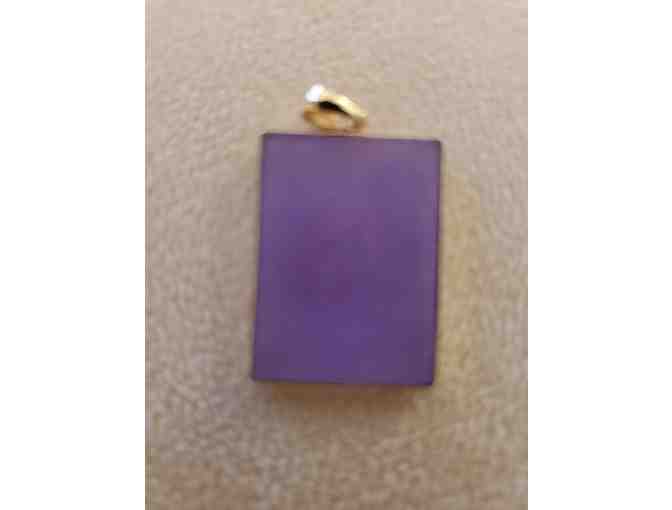 Lavender Jade Good Luck Symbol in 14K Gold