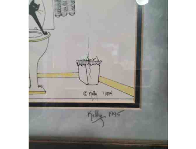 Vintage Framed Cat Print