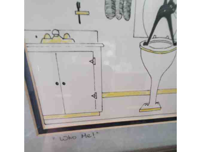 Vintage Framed Cat Print