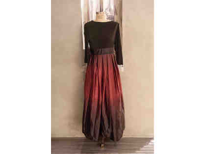 Gorgeous, Fig and Black Satin and Taffeta Gown: Size 14 P