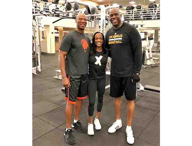 2 on 2 Basketball Game with Magic Johnson and Byron Scott and a signed basketball