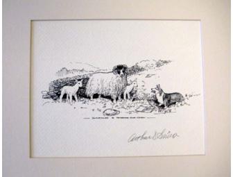 Matted Prints of Corgis! (Black & White)