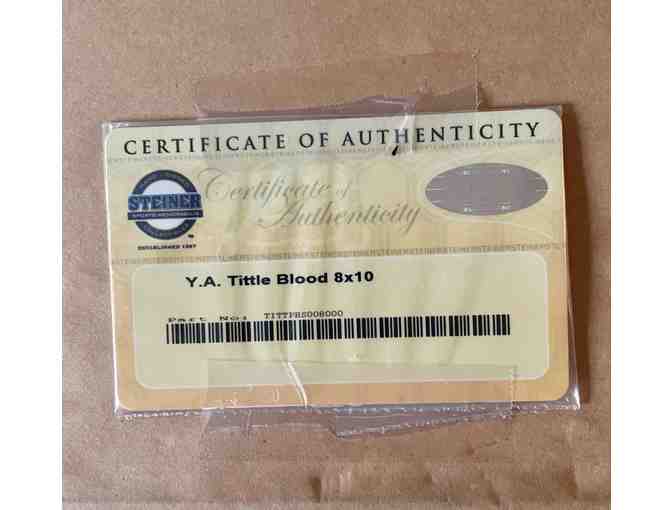 Autographed framed photo of Y.A. Tittle