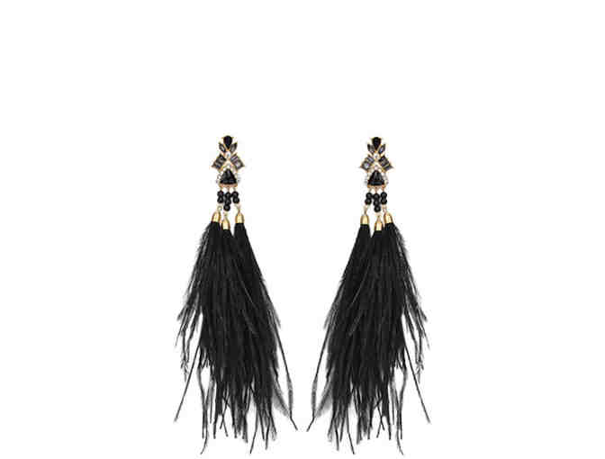 Bella Badgley Mischka Deco Feather Statement Necklace & Earrings