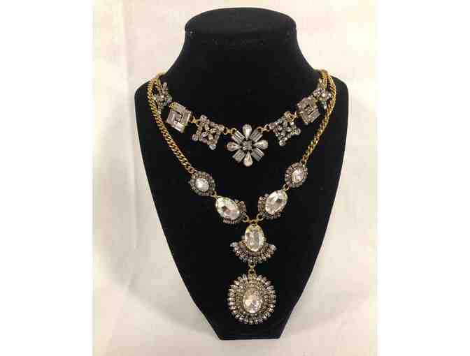 Bella Badgley Mischka Crystal Drop Statement Necklace & Earrings