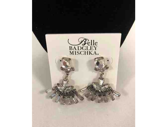 Geometric Curve Necklace & Crystal Earrings