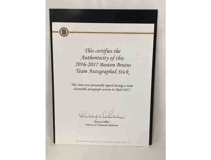 Boston Bruins Team Autographed Hockey Stick