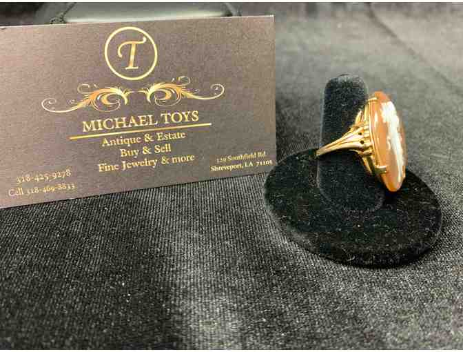 A Breathtaking Walking Lady Cameo Ring from Michael Toys Jewelry Broker