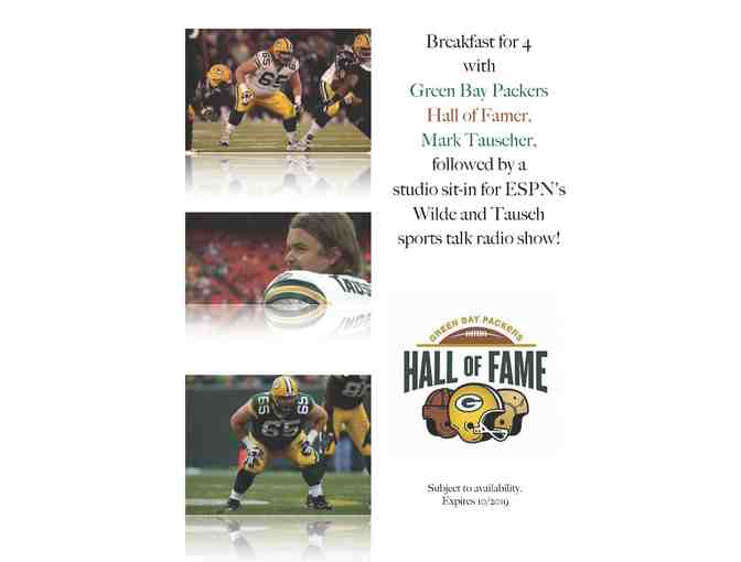 Breakfast and a Studio Sit-In for 4 with Packers Hall of Famer Mark Tauscher