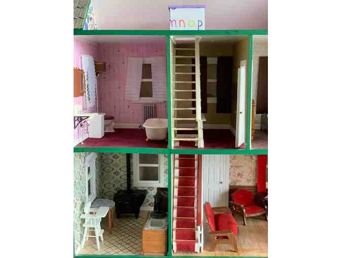 Handmade Colonial Dollhouse with Handmade Furniture