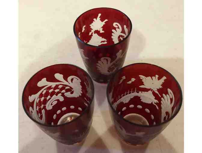 Etched shot glasses - Lot of 3