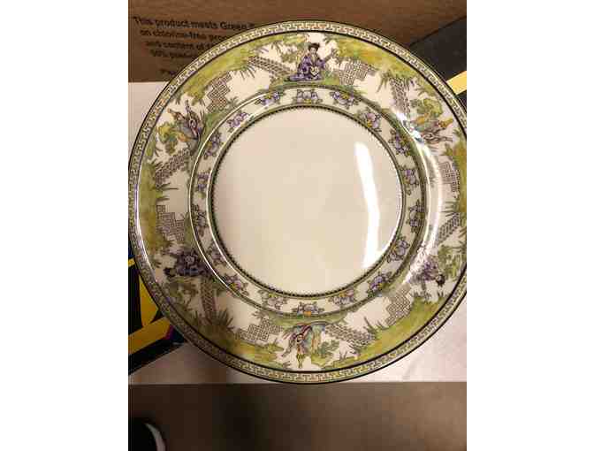 Lot of 12 Green Asian Design Vintage China Royal Doulton Plates