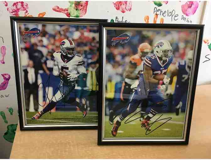 Buffalo Bills Framed Autographed Photos and Tumbler