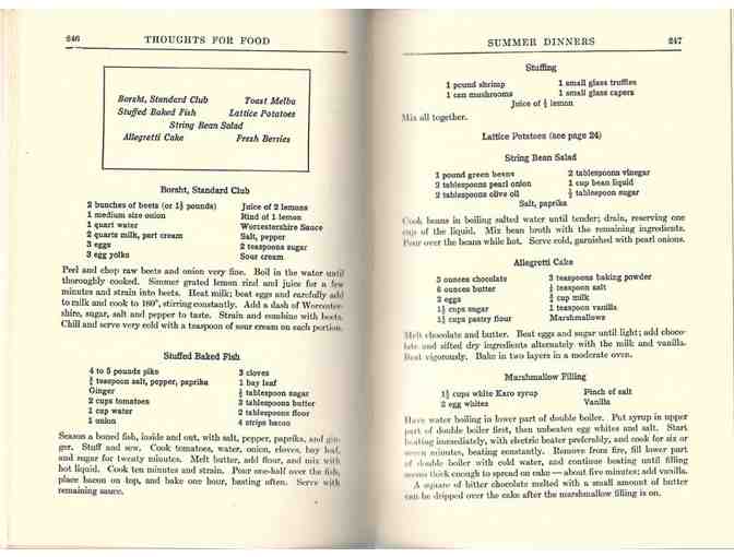 Thoughts For Food : A Menu Aid - Vintage 1938