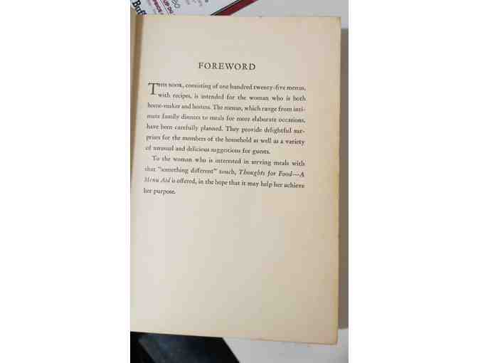Thoughts For Food : A Menu Aid - Vintage 1938