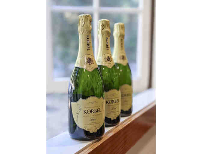 Korbel Organic Champagne Brut Lot #1 (3 Bottles)- w/ Tea Towel