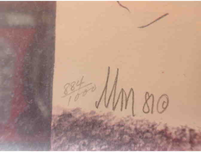 P. Buckley Moss framed and matted print: Street by the Park II