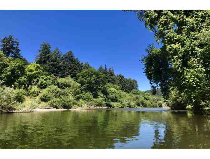 A Burke's Canoe adventure for Two Canoes (up to 8 people) on the lower Russian River