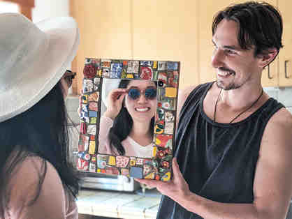 Mirror, mosaic by Guerneville artist, Carol Norick