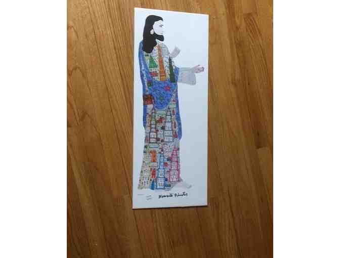 Howard Finster Autographed Jesus Folk Art Lithograph - Photo 1