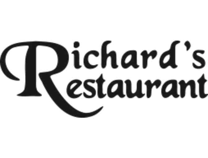 $50 to spend at Richard's Restaurant, includes a T-shirt in your choice of size (1 of 2) - Photo 1