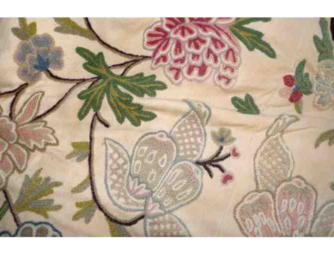 Beautiful 82" Cotton Floral Embroidered Table Cloth (Antique) - Photo 1