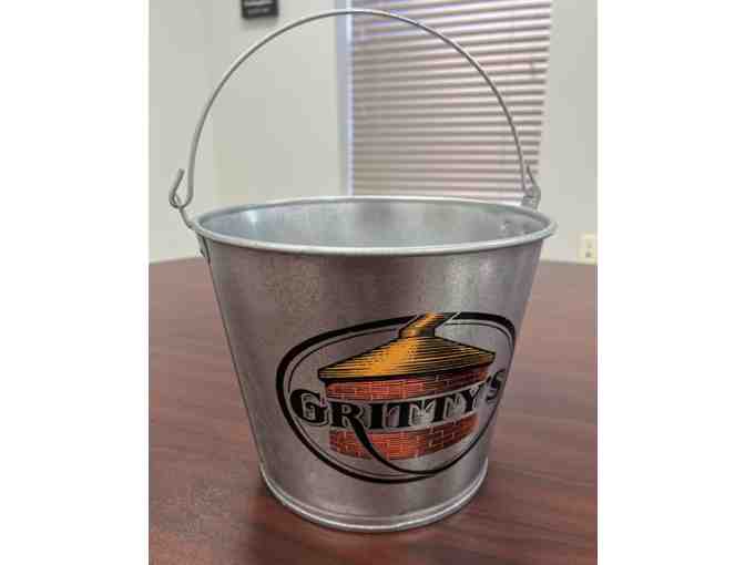 Two $25 gift cards to Gritty McDuff's, Gritty's coasters, and a Gritty's bucket