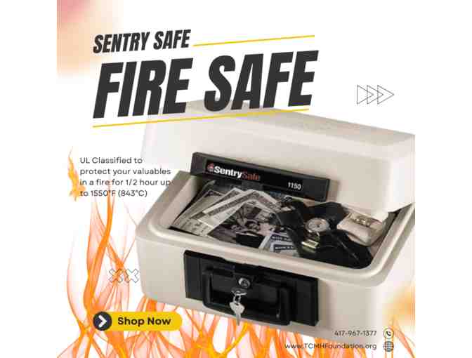 SentrySafe 1150 1/2 Hour FIRE-Safe Chest, 0.30 Cubic Feet, Dove Gray - Photo 1