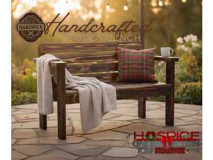 Unique Handcrafted Wooden Bench - Local Craftsman Rick Hardwick
