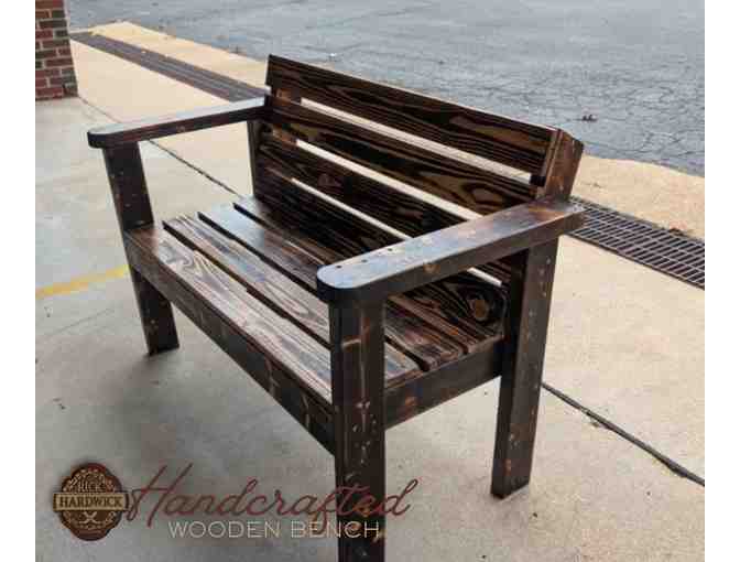 Unique Handcrafted Wooden Bench - Local Craftsman Rick Hardwick - Photo 3
