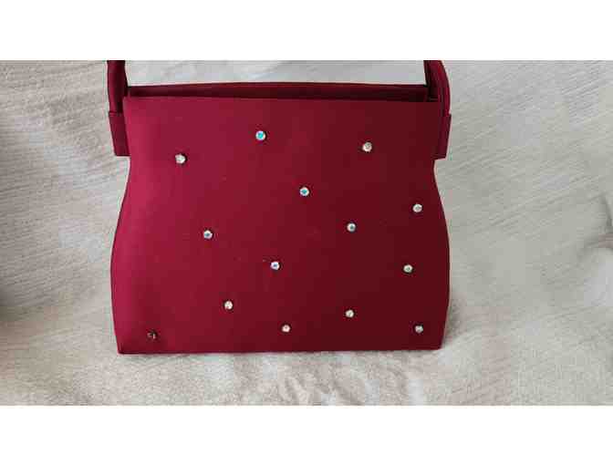 Elegant Red Evening Bag with Rhinestone Accents