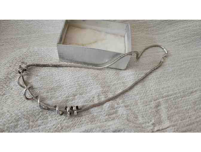 Sterling Silver Necklace with Twisted Pendant Design