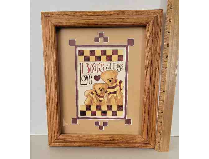 Vintage Beth Yarbrough Framed Print 'Love Bears all things' 1 Corinthians 13:7