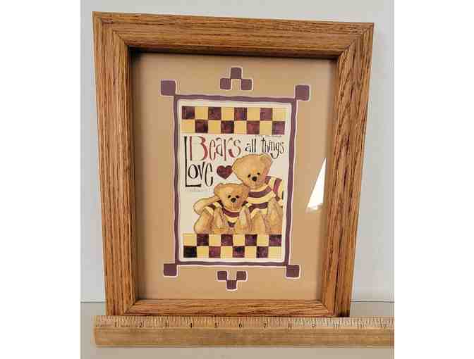 Vintage Beth Yarbrough Framed Print 'Love Bears all things' 1 Corinthians 13:7