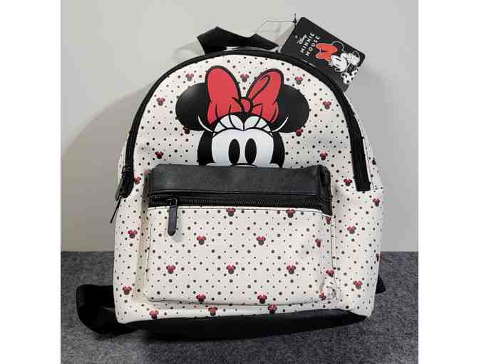 Disney Minnie Mouse Mini Backpack - Bioworld- Black & White Red Bow - NWT