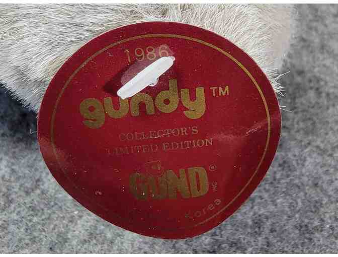 Gund Collectors Classic Grey Teddy Bear Plush 6' Jointed Vintage 1986 with tags